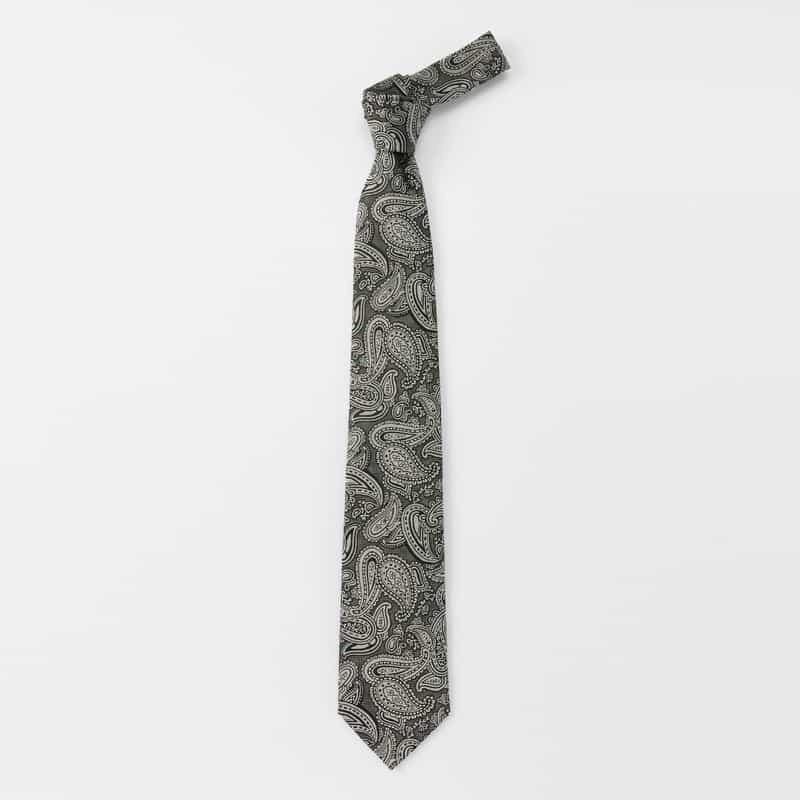 BARNEYS NEW YORK ペイズリー柄タイ GRAY