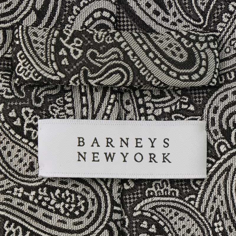BARNEYS NEW YORK ペイズリー柄タイ GRAY