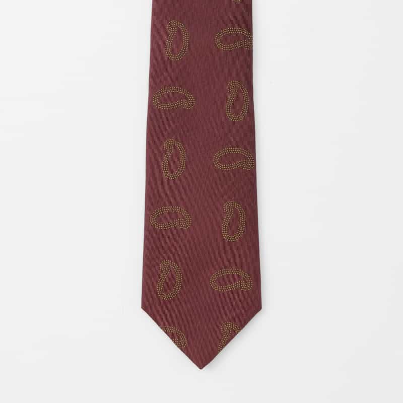 BARNEYS NEW YORK ペイズリー柄タイ RED