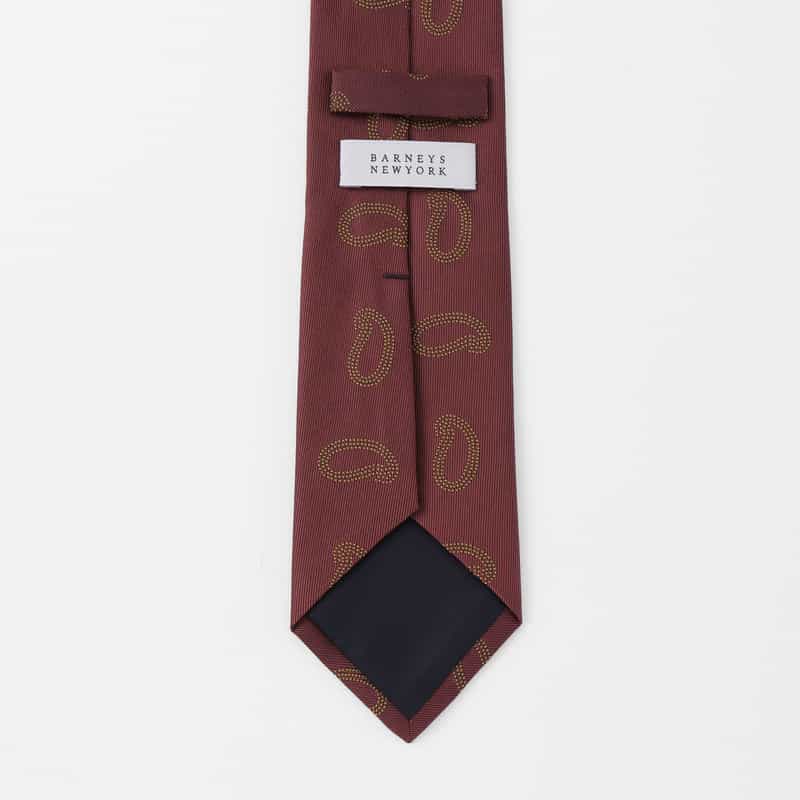 BARNEYS NEW YORK ペイズリー柄タイ RED