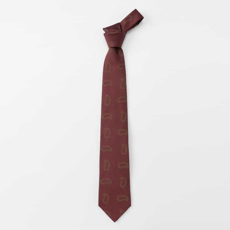 BARNEYS NEW YORK ペイズリー柄タイ RED
