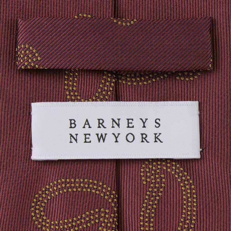 BARNEYS NEW YORK ペイズリー柄タイ RED