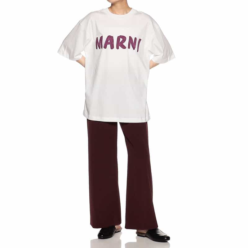 BARNEYS NEW YORK ウォッシャブルエラスティックワイドパンツ WINE