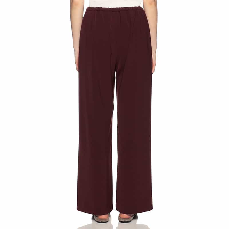 BARNEYS NEW YORK ウォッシャブルエラスティックワイドパンツ WINE