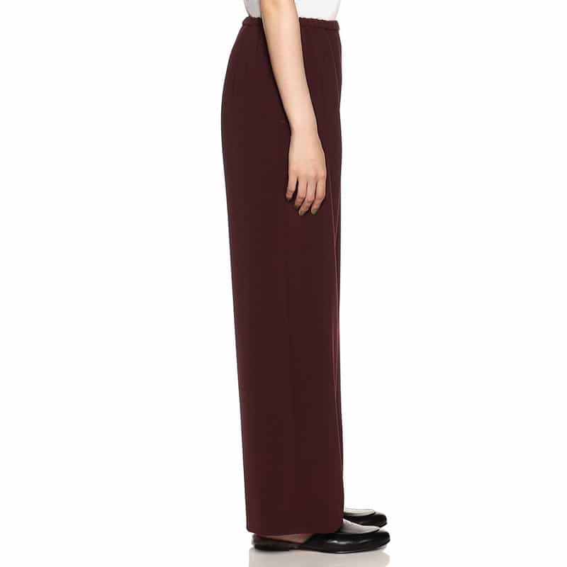 BARNEYS NEW YORK ウォッシャブルエラスティックワイドパンツ WINE