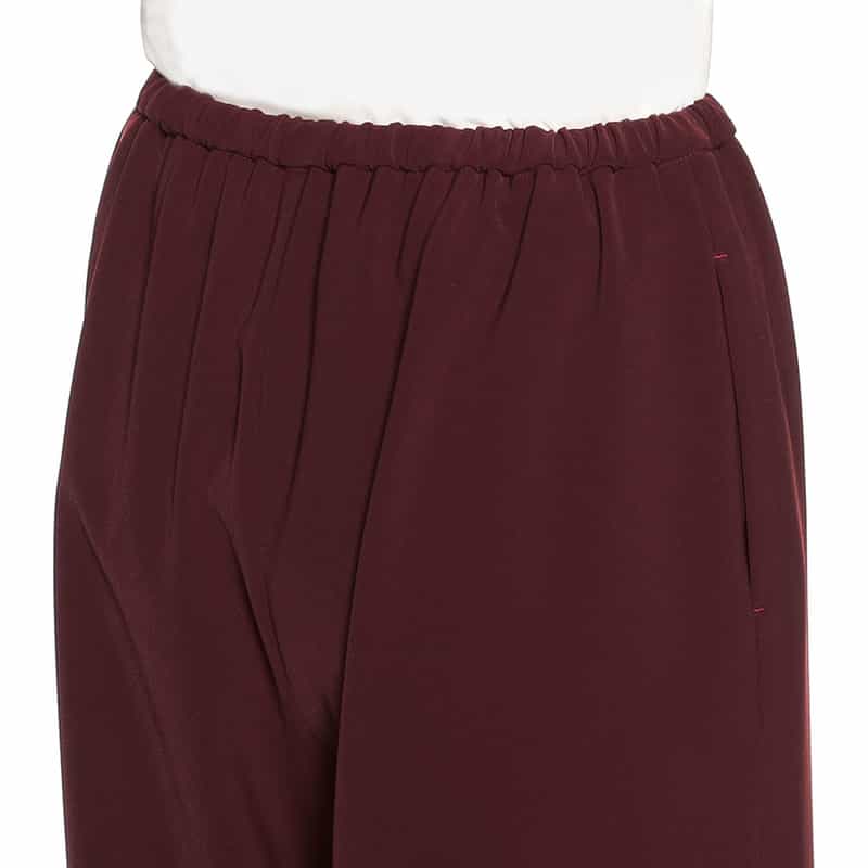 BARNEYS NEW YORK ウォッシャブルエラスティックワイドパンツ WINE