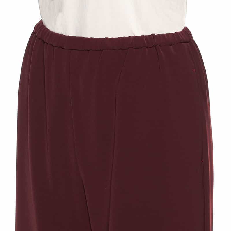 BARNEYS NEW YORK ウォッシャブルエラスティックワイドパンツ WINE