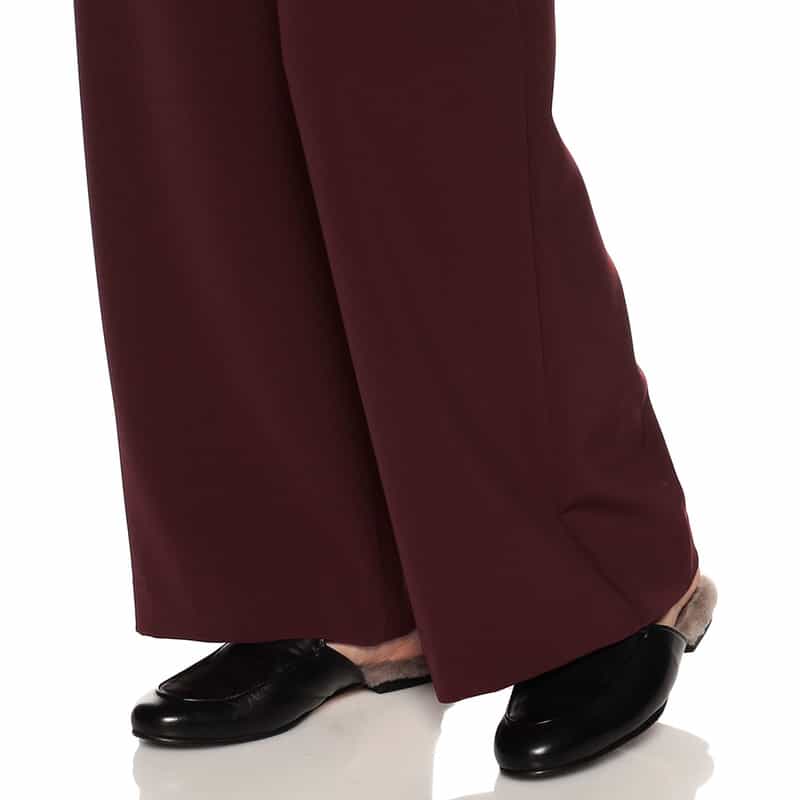 BARNEYS NEW YORK ウォッシャブルエラスティックワイドパンツ WINE