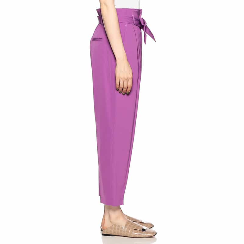 BARNEYS NEW YORK ウォッシャブルベルテッドタッククロップドパンツ PURPLE