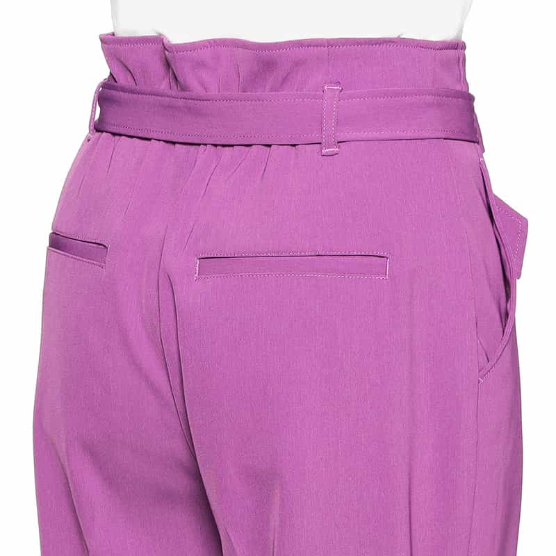 BARNEYS NEW YORK ウォッシャブルベルテッドタッククロップドパンツ PURPLE
