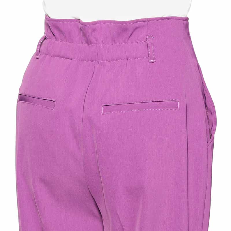 BARNEYS NEW YORK ウォッシャブルベルテッドタッククロップドパンツ PURPLE