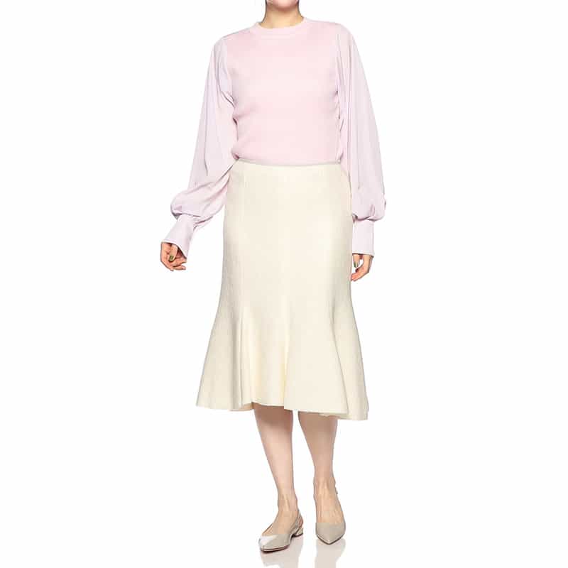 BARNEYS NEW YORK アクリルウールマーメイドスカート WHITE