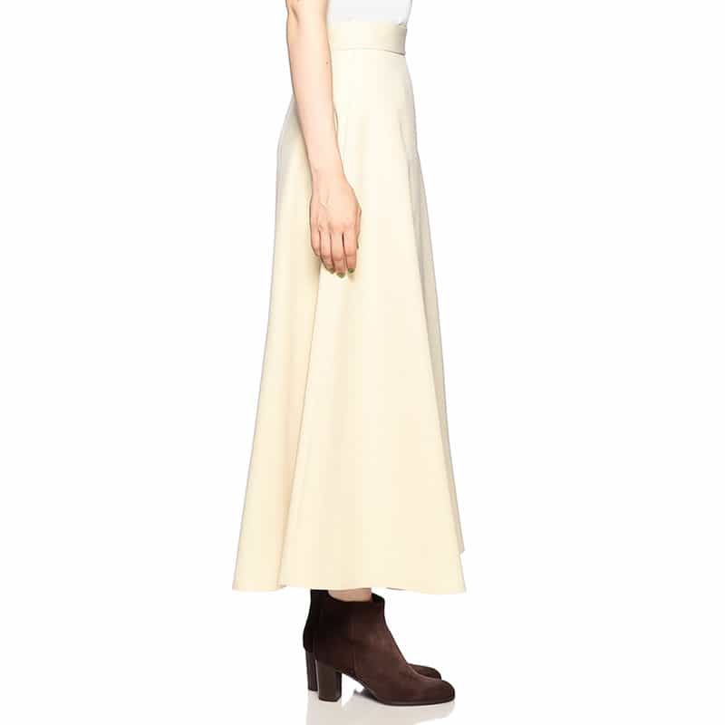 BARNEYS NEW YORK ウォッシャブルボリュームフレアロングスカート LIGHT YELLOW