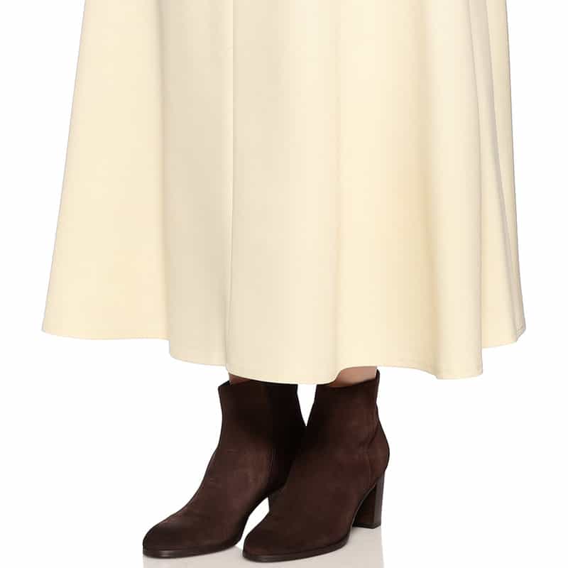 BARNEYS NEW YORK ウォッシャブルボリュームフレアロングスカート LIGHT YELLOW