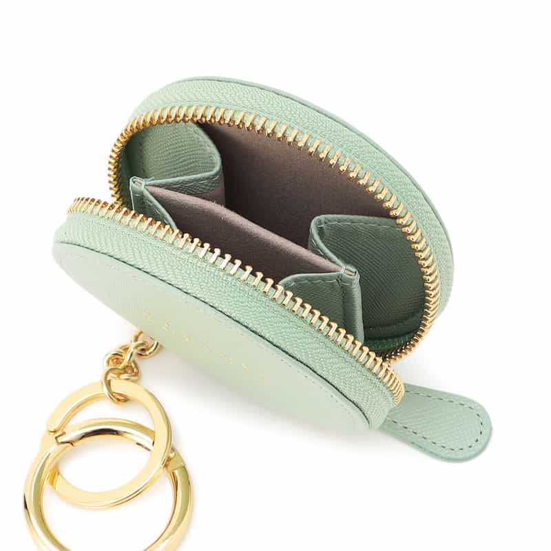 BARNEYS NEW YORK ミラー付きロゴ入りマルチケースチャーム LIGHT GREEN