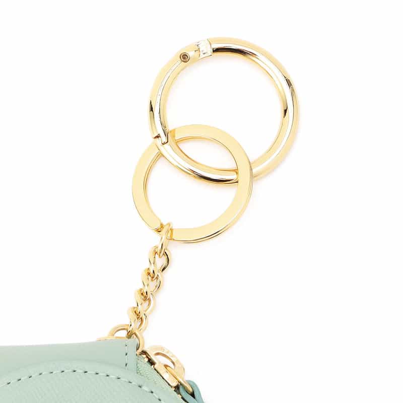 BARNEYS NEW YORK ミラー付きロゴ入りマルチケースチャーム LIGHT GREEN