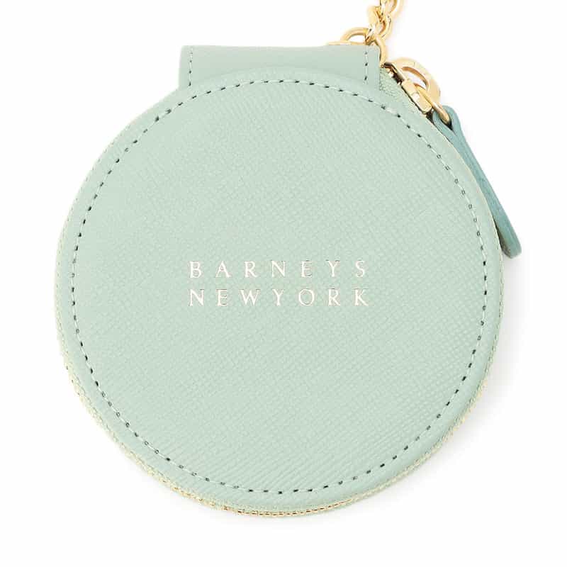 BARNEYS NEW YORK ミラー付きロゴ入りマルチケースチャーム LIGHT GREEN