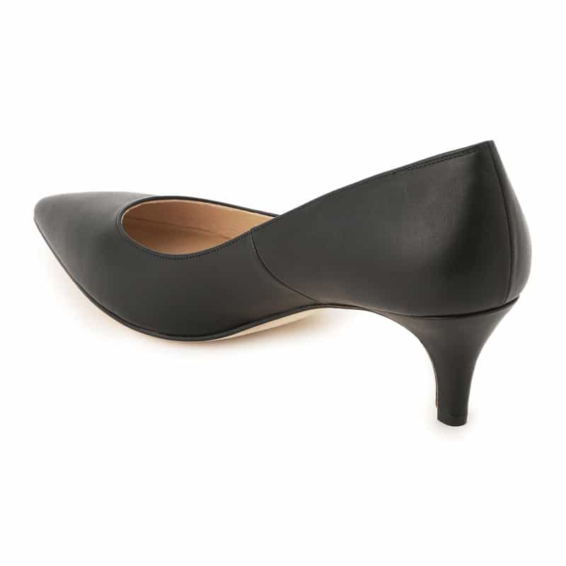 BARNEYS NEW YORK ポインテッドトゥレザーパンプス BLACK