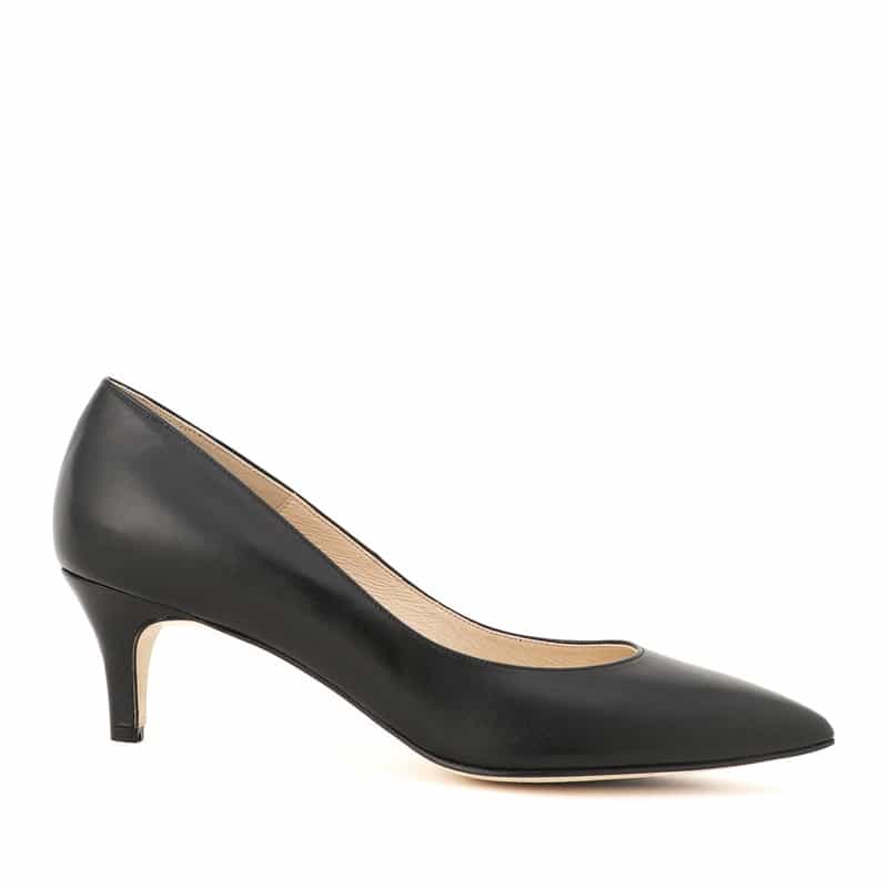 BARNEYS NEW YORK ポインテッドトゥレザーパンプス BLACK