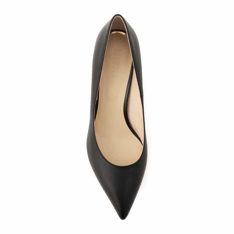 BARNEYS NEW YORK ポインテッドトゥレザーパンプス BLACK