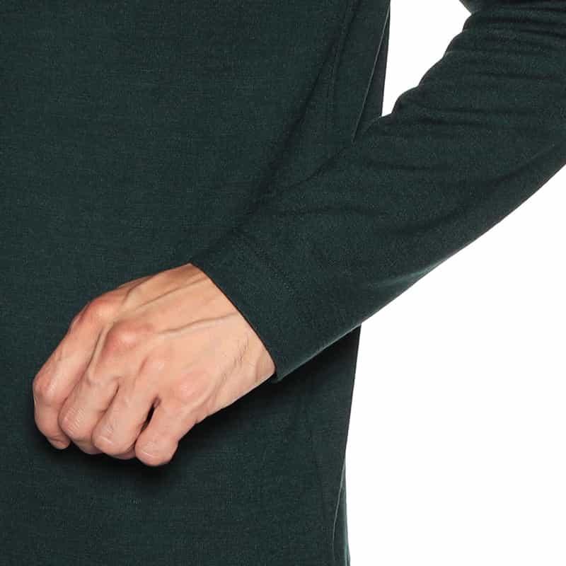 BARNEYS NEW YORK ウォッシャブルウールモックネックTシャツ DARK GREEN