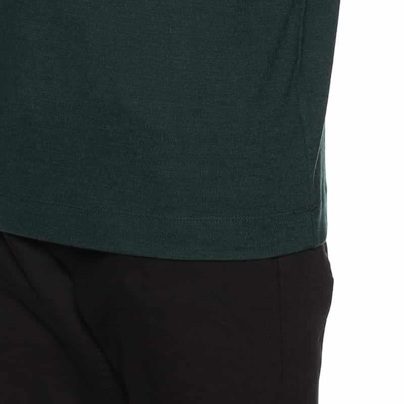 BARNEYS NEW YORK ウォッシャブルウールモックネックTシャツ DARK GREEN