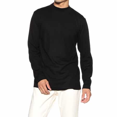 ウォッシャブルウールモックネックTシャツ