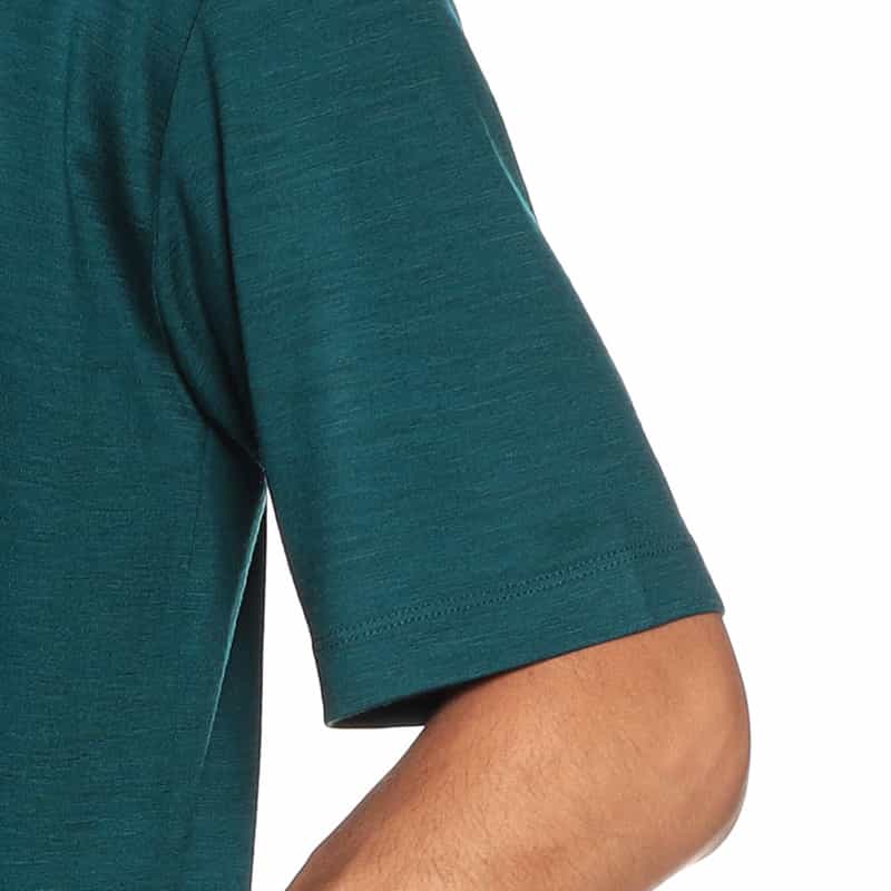 BARNEYS NEW YORK ウォッシャブルウールモックネックTシャツ GREEN