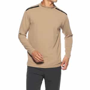 メッシュ切替モックネックストレッチカットソー