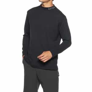 メッシュ切替モックネックストレッチカットソー