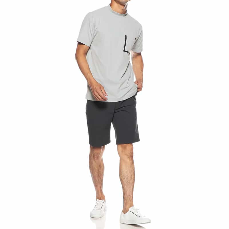 BARNEYS NEW YORK モックネックストレッチカットソー GRAY