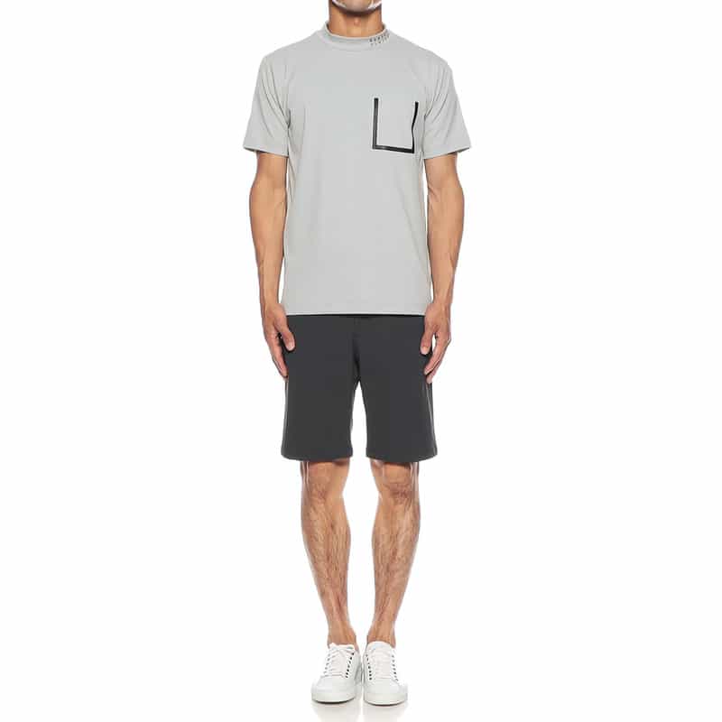 BARNEYS NEW YORK モックネックストレッチカットソー GRAY