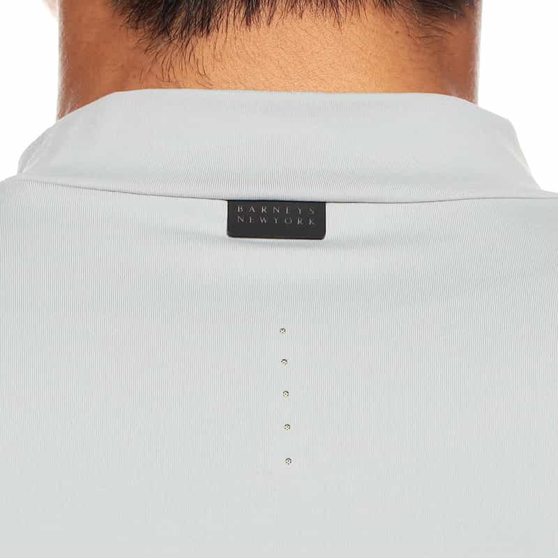 BARNEYS NEW YORK モックネックストレッチカットソー GRAY