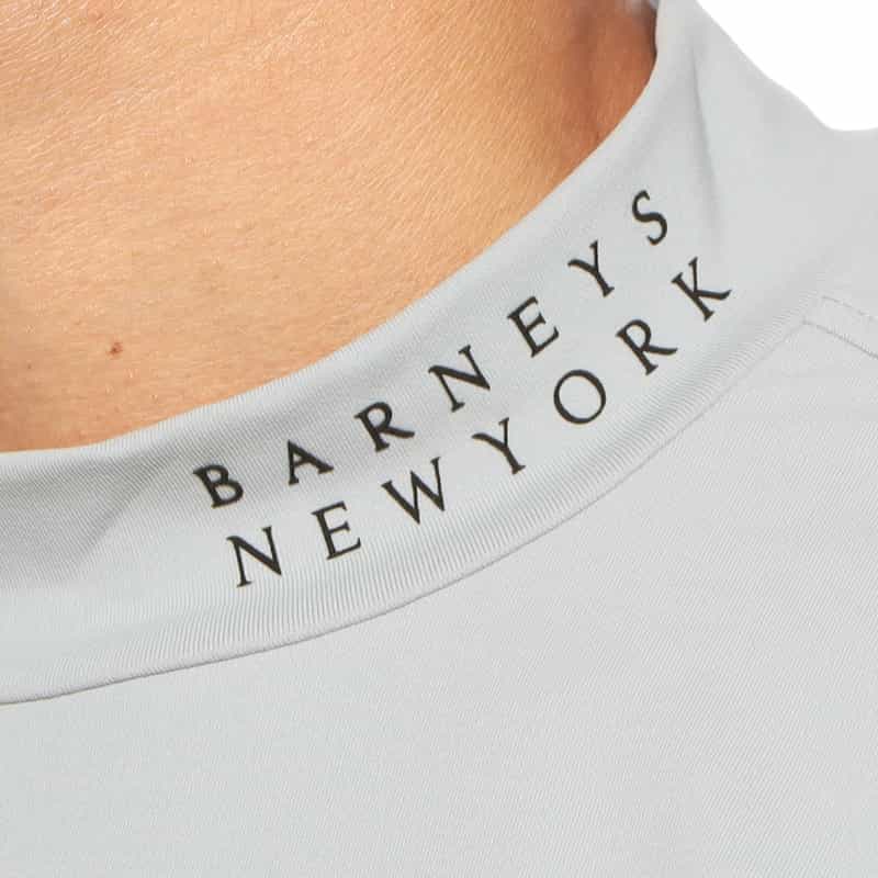 BARNEYS NEW YORK モックネックストレッチカットソー GRAY