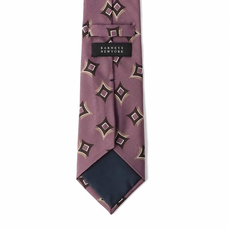 BARNEYS NEW YORK スクエア柄タイ PURPLE