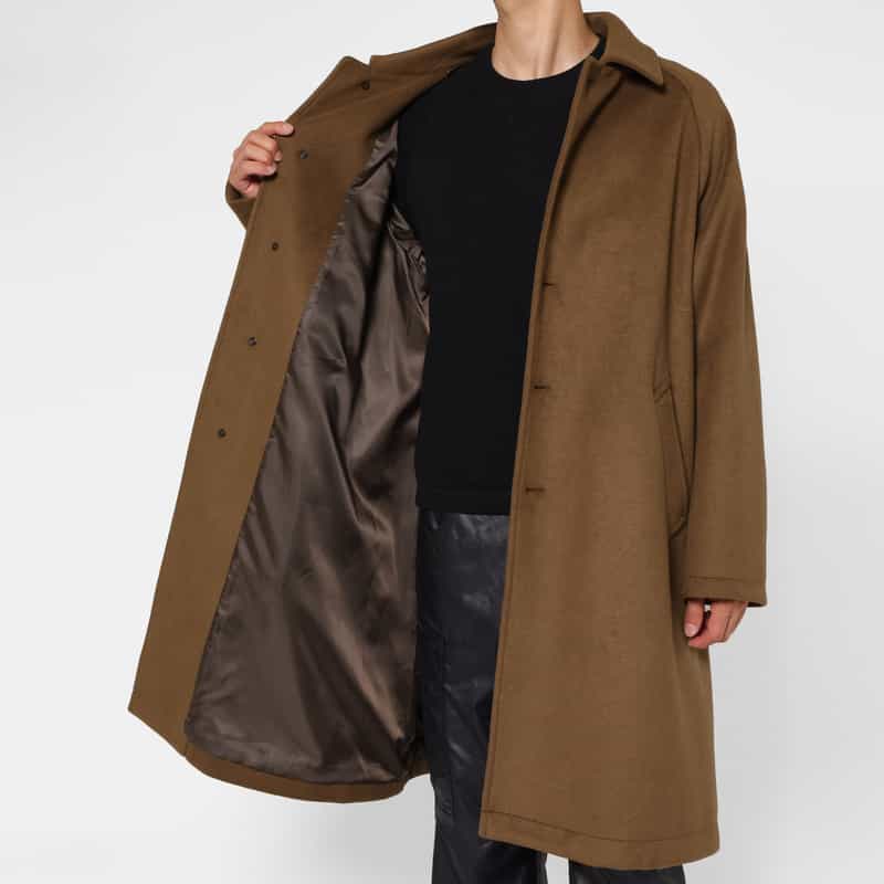 BARNEYS NEW YORK オーバーフィットステンカラーコート BROWN