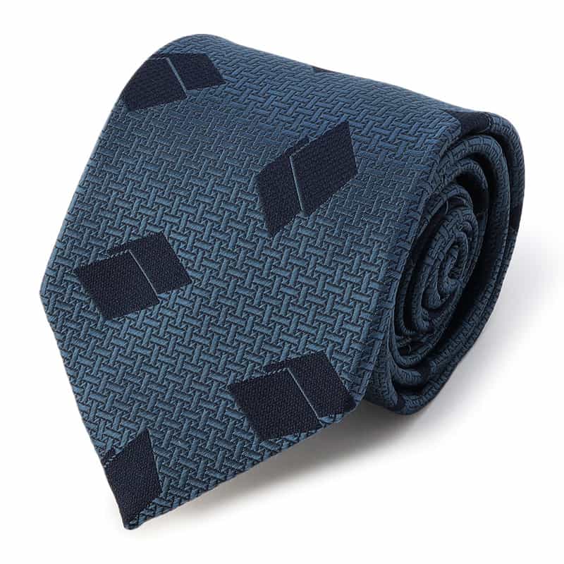 BARNEYS NEW YORK ダイヤ柄タイ BLUE