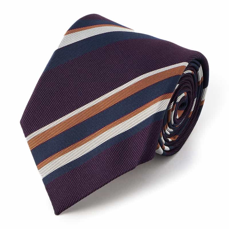 BARNEYS NEW YORK ストライプ柄タイ PURPLE