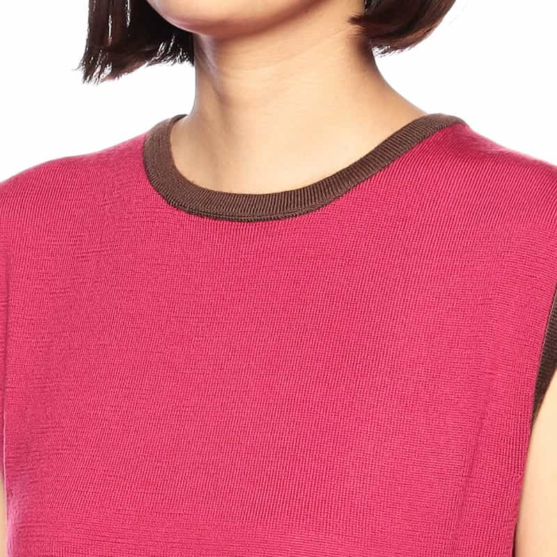 BARNEYS NEW YORK ウォッシャブルウールノースリーブニット PINK