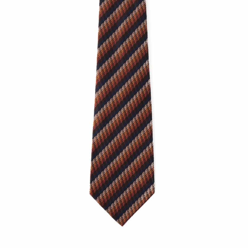 GIANNI FONTANA ノヴェピエゲウェーブストライプ柄タイ ORANGE