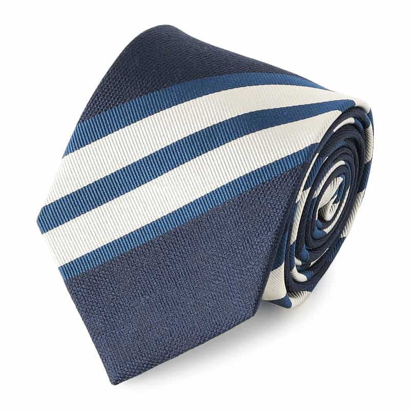 SEAWARD＆STEARN ストライプ柄タイ NAVY