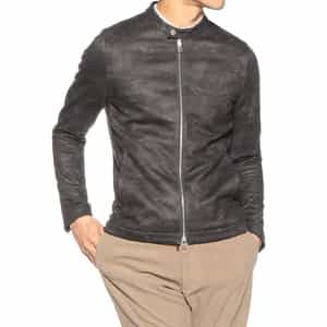 カモフラージュ柄シングルライダースジャケット