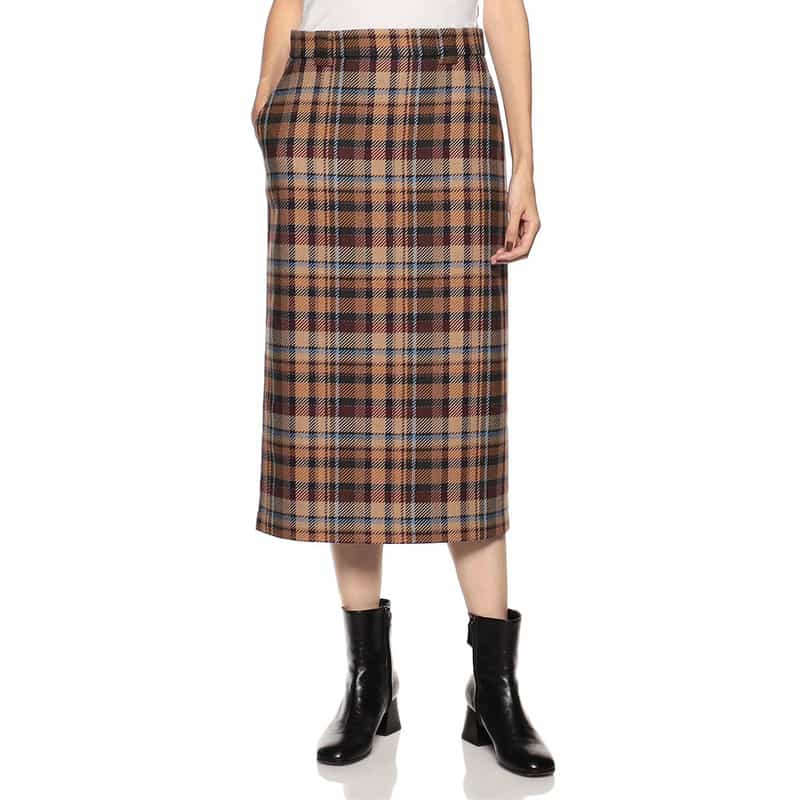BARNEYS NEW YORK チェック柄タイトスカート BEIGE