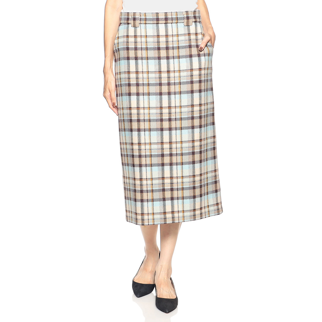 チェック柄タイトスカート