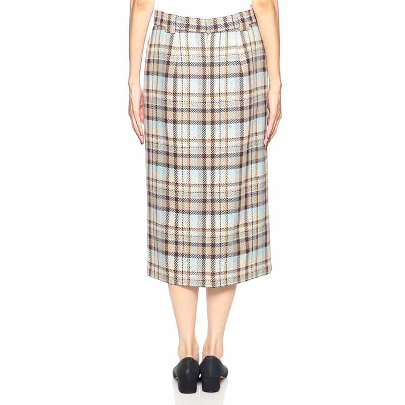 BARNEYS NEW YORK チェック柄タイトスカート LIGHT BLUE