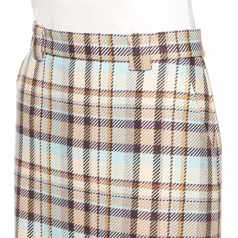 BARNEYS NEW YORK チェック柄タイトスカート LIGHT BLUE