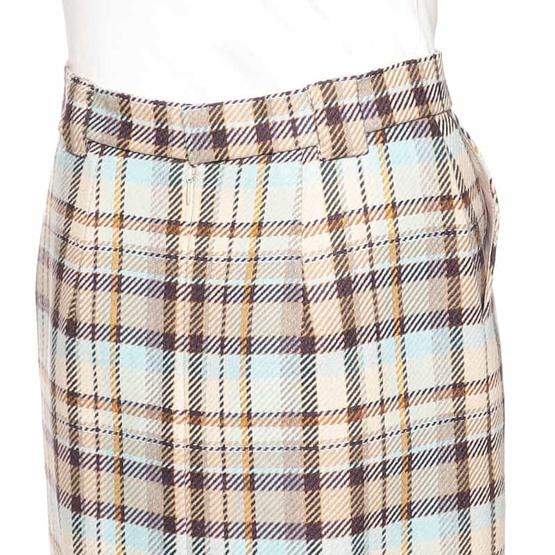 BARNEYS NEW YORK チェック柄タイトスカート LIGHT BLUE
