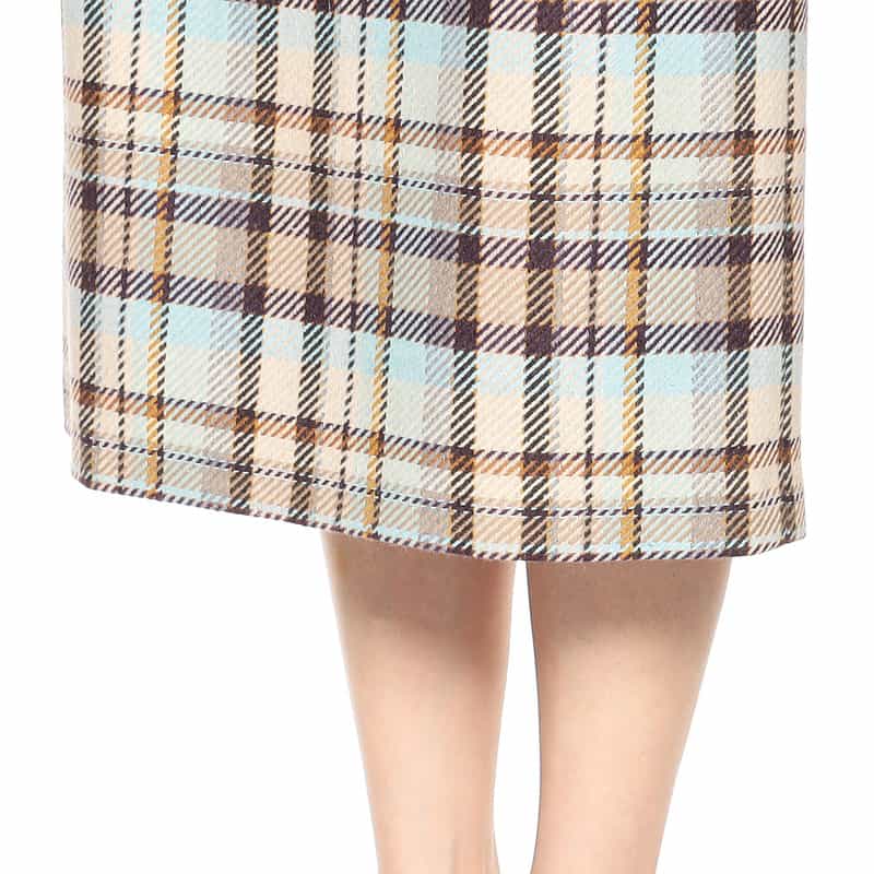 BARNEYS NEW YORK チェック柄タイトスカート LIGHT BLUE