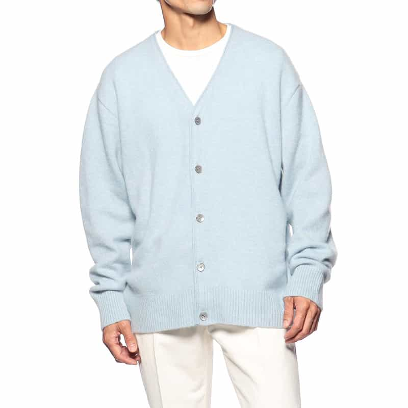 gim 限定ファー加工カシミヤニットカーディガン LIGHT BLUE