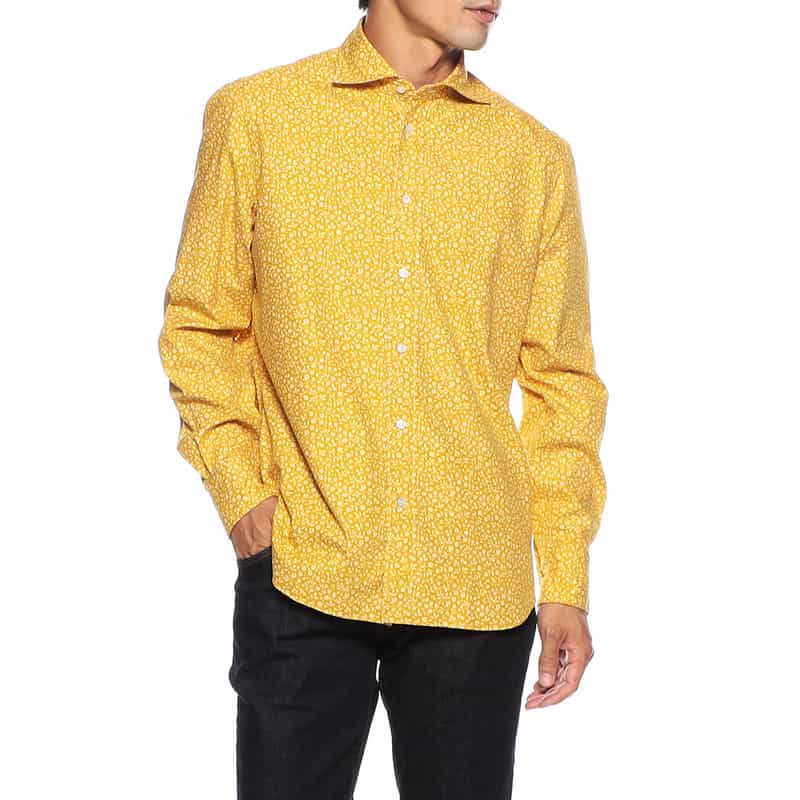 FINAMORE フラワープリントシャツ YELLOW